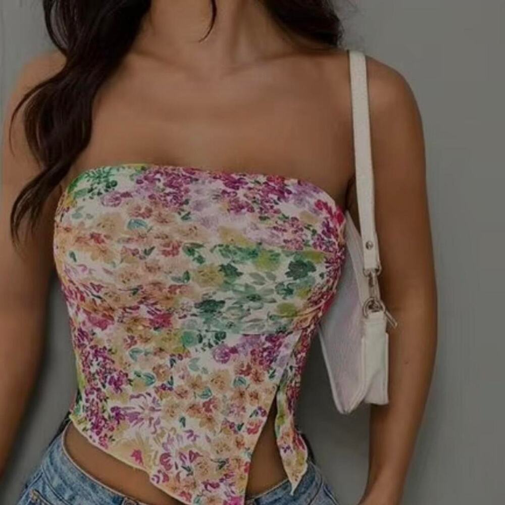 Shein multicolored floral tube top